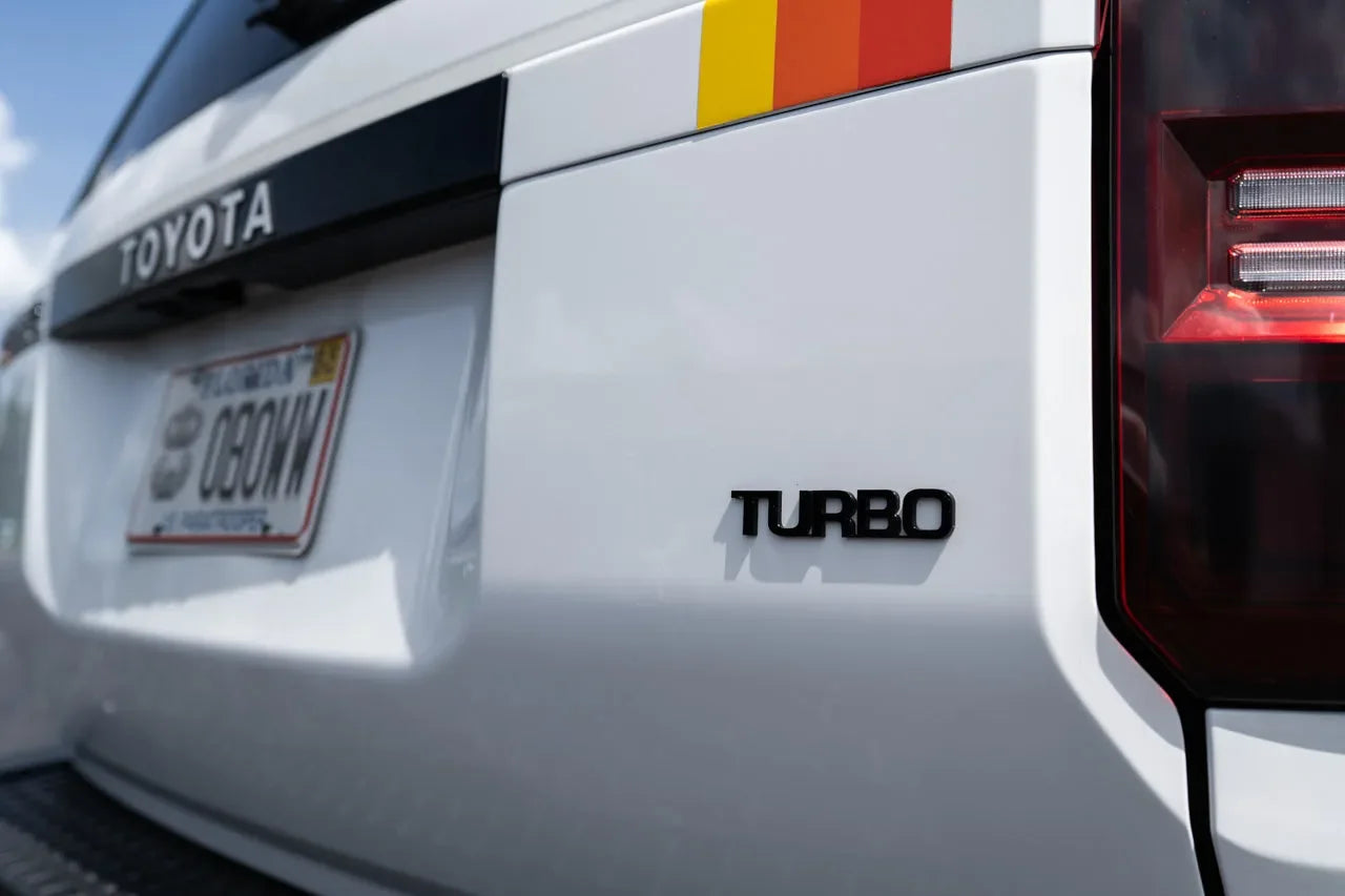 TURBO Acrylic Laser Series Tailgate Badge - 2024+ Land Cruiser / Tacoma / 2025+ 4Runner - 24LC250-TURBO-  DRIVEN - 1
