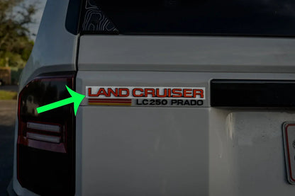 "Land Cruiser" Rear Tailgate Emblem Overlays - 2024+ Land Cruiser - 24LC250-RT-LC-WH-24LC250-RT-LC-MB-24LC250-RT-LC-BL-24LC250-RT-LC-GR-24LC250-RT-LC-OR-  DRIVEN - 2