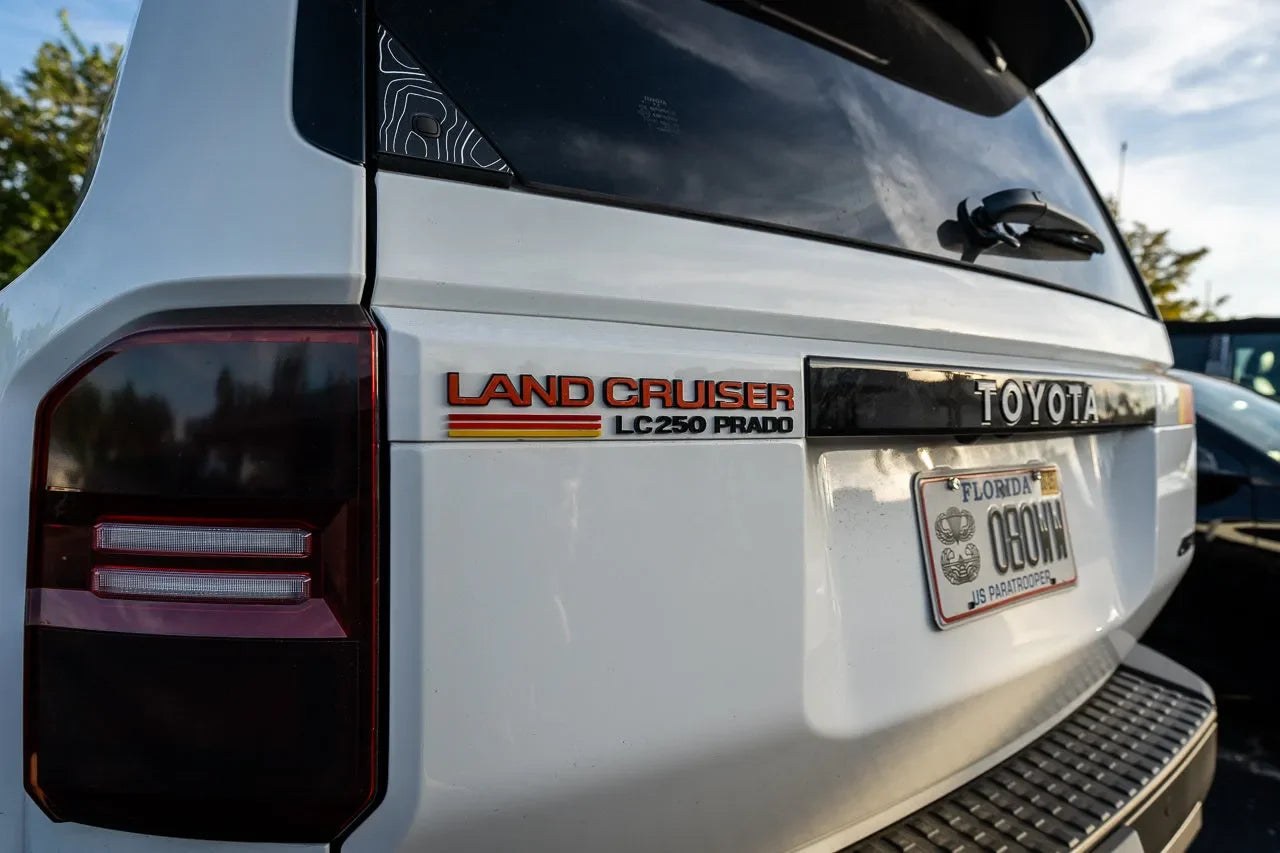 "Land Cruiser" Rear Tailgate Emblem Overlays - 2024+ Land Cruiser - 24LC250-RT-LC-WH-24LC250-RT-LC-MB-24LC250-RT-LC-BL-24LC250-RT-LC-GR-24LC250-RT-LC-OR-  DRIVEN - 5