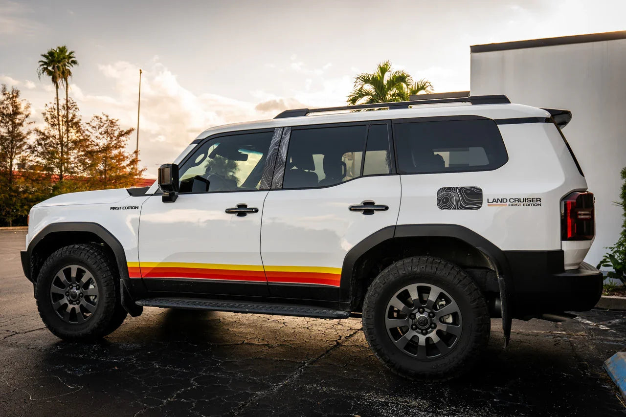 Topographic Map Fuel Door Overlay - 2024+ Land Cruiser / GX 550 - 24LCFUEL-TP.CL-  DRIVEN - 3