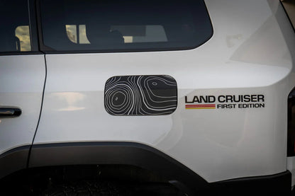 Topographic Map Fuel Door Overlay - 2024+ Land Cruiser / GX 550 - 24LCFUEL-TP.CL-  DRIVEN - 1