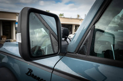 Topo Front Window Triangle Overlay (Printed Series) - 2021+ Bronco 4 Door - 21BRNDFTRIPT-TPAMBL-21BRNDFTRIPT-TPA51L-21BRNDFTRIPT-TPAZL-21BRNDFTRIPT-TPCGL-21BRNDFTRIPT-TPCBNL-  DRIVEN - 5