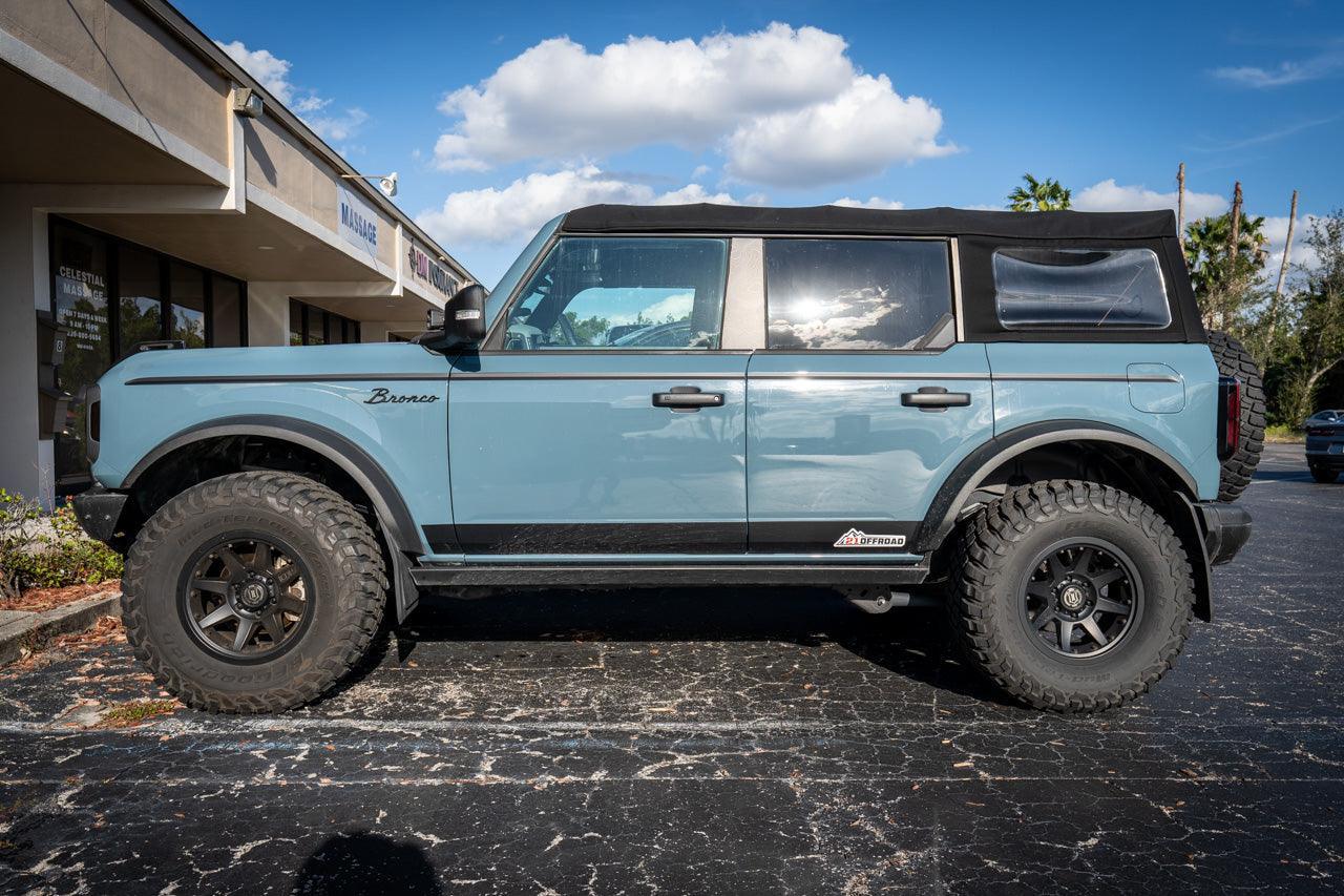 Solid Color Upper Door Spear Stripe Kit - 2021+ Bronco 4 Door (non-Raptor) - 21BRNDOORSPEAR-BAD-21BRNDOORSPEAR-GB-21BRNDOORSPEAR-MB-21BRNDOORSPEAR-BL-21BRNDOORSPEAR-BRZ-  DRIVEN - 4