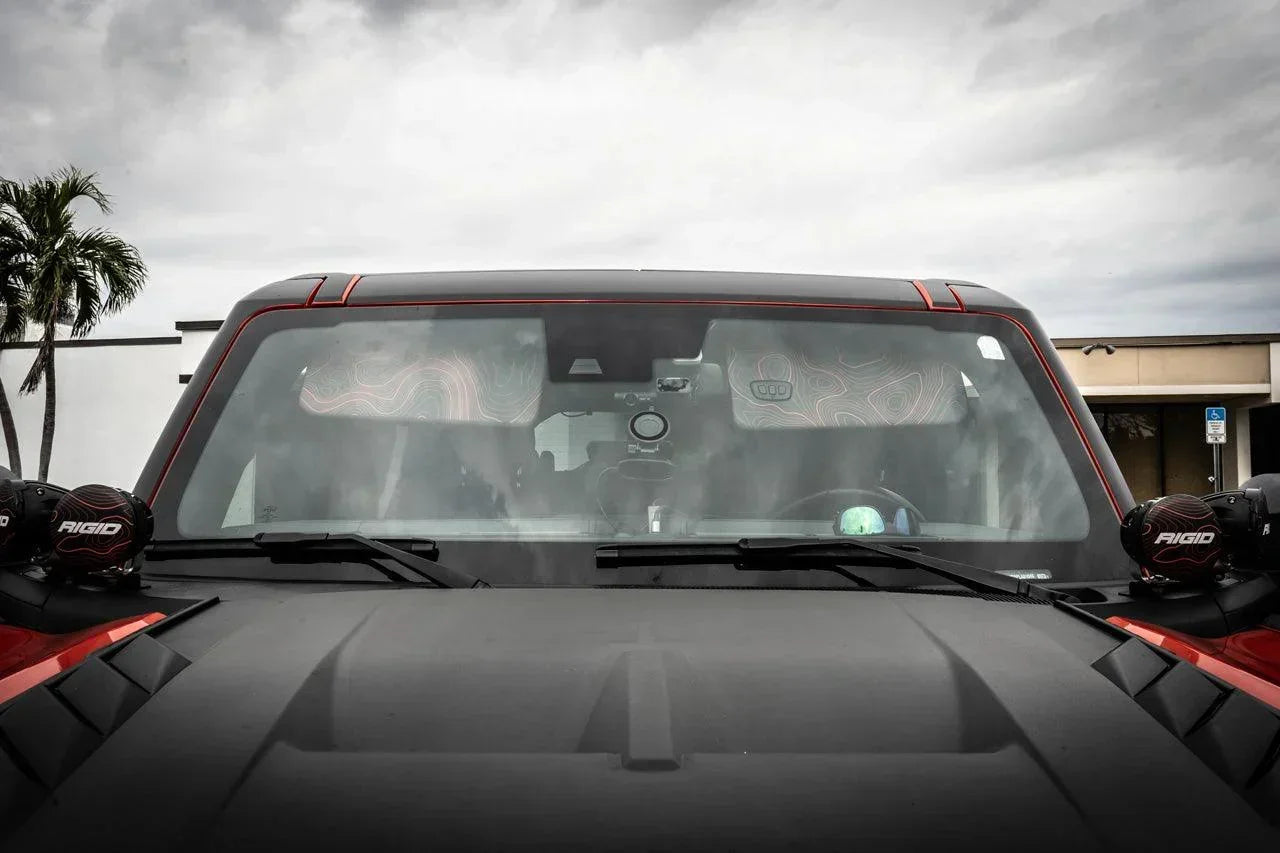 Topographic Interior Sun Visor Overlays - 2024+ Ranger Raptor (with Homelink) - 24RANGERVISORFULL-TPAMBL-24RANGERVISORFULL-TPA51L-24RANGERVISORFULL-TPAZL-24RANGERVISORFULL-TPBOL-24RANGERVISORFULL-TPCGL-  DRIVEN - 12