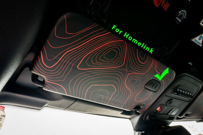 Topographic Interior Sun Visor Overlays - 2024+ Ranger Raptor (with Homelink) - 24RANGERVISORFULL-TPAMBL-24RANGERVISORFULL-TPA51L-24RANGERVISORFULL-TPAZL-24RANGERVISORFULL-TPBOL-24RANGERVISORFULL-TPCGL-  DRIVEN - 2