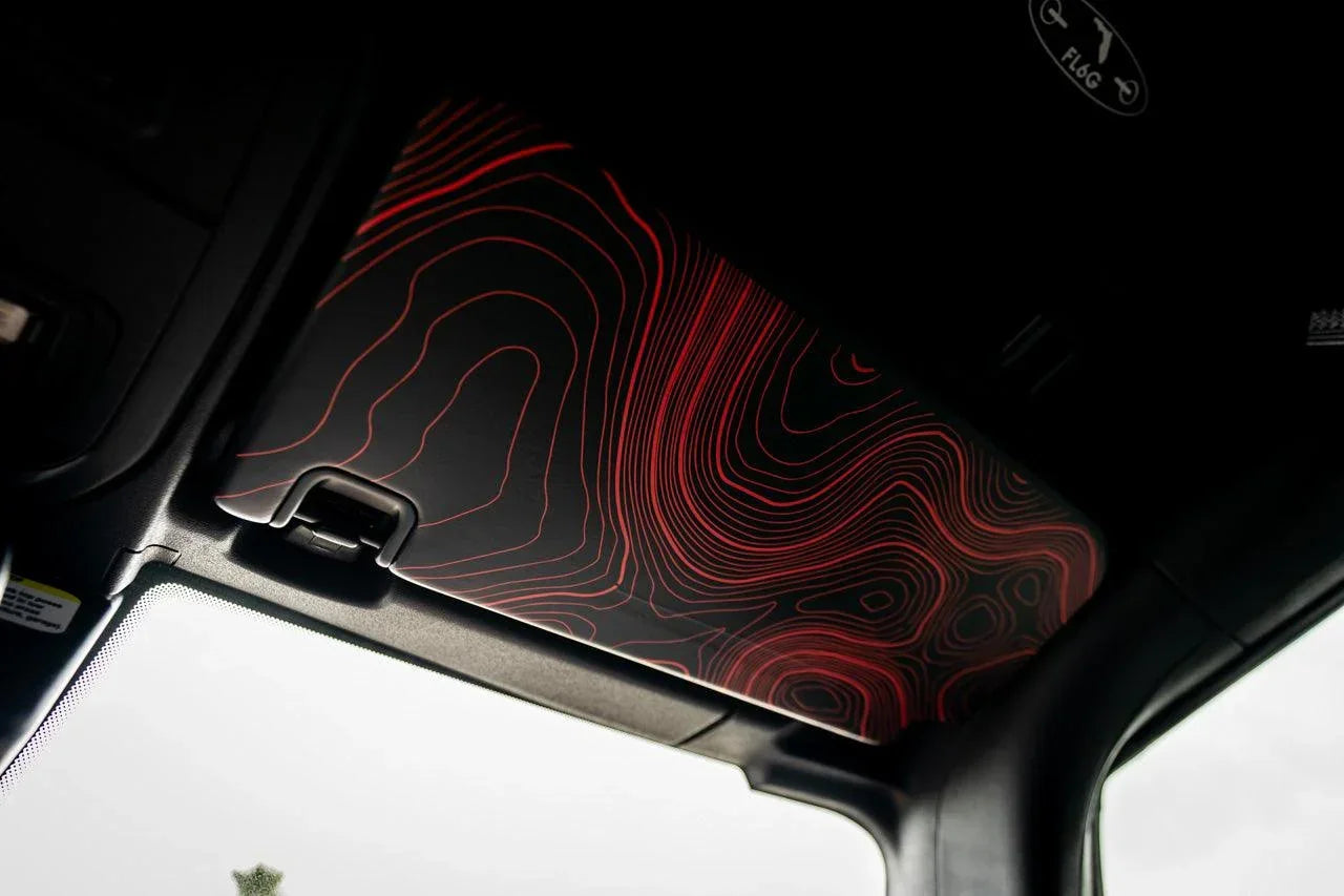 Topo Interior Sun Visor Overlays (Printed Series) - 2021+ Bronco (with Homelink) - 21BRNVISORFULL-TPAMBL-21BRNVISORFULL-TPA51L-21BRNVISORFULL-TPAZL-21BRNVISORFULL-TPBOL-21BRNVISORFULL-TPCGL-  DRIVEN - 6