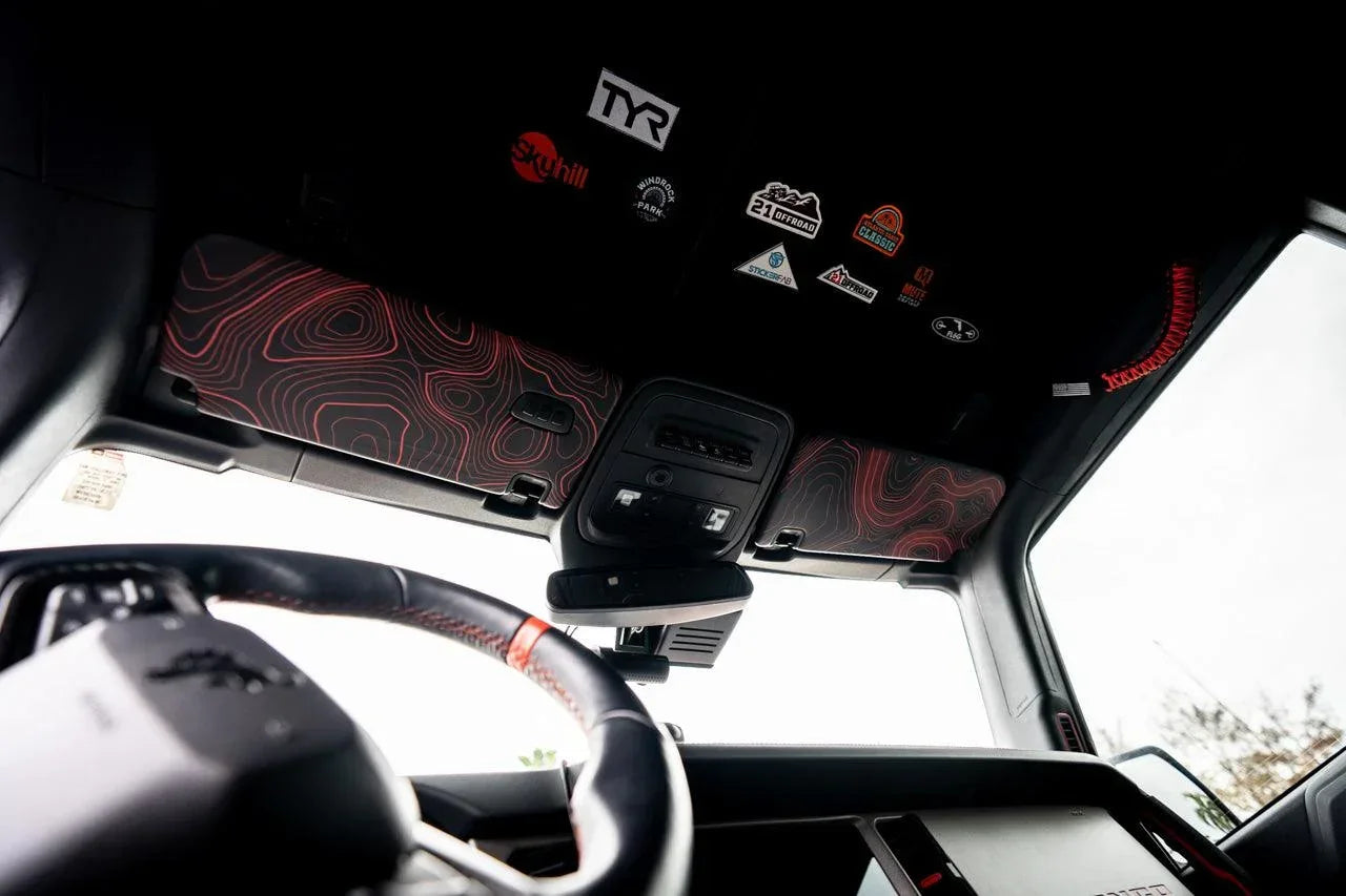Topographic Interior Sun Visor Overlays - 2024+ Ranger Raptor (with Homelink) - 24RANGERVISORFULL-TPAMBL-24RANGERVISORFULL-TPA51L-24RANGERVISORFULL-TPAZL-24RANGERVISORFULL-TPBOL-24RANGERVISORFULL-TPCGL-  DRIVEN - 7