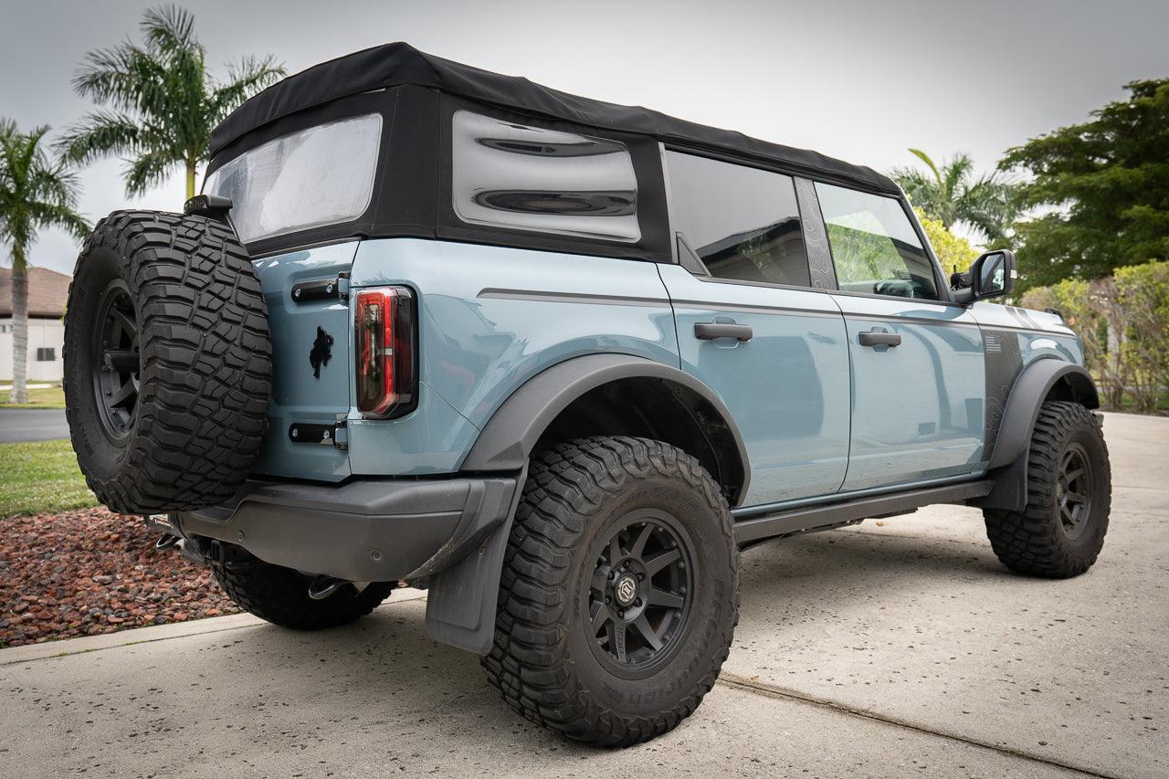 Solid Color Upper Door Spear Stripe Kit - 2021+ Bronco 4 Door (non-Raptor) - 21BRNDOORSPEAR-BAD-21BRNDOORSPEAR-GB-21BRNDOORSPEAR-MB-21BRNDOORSPEAR-BL-21BRNDOORSPEAR-BRZ-  DRIVEN - 11