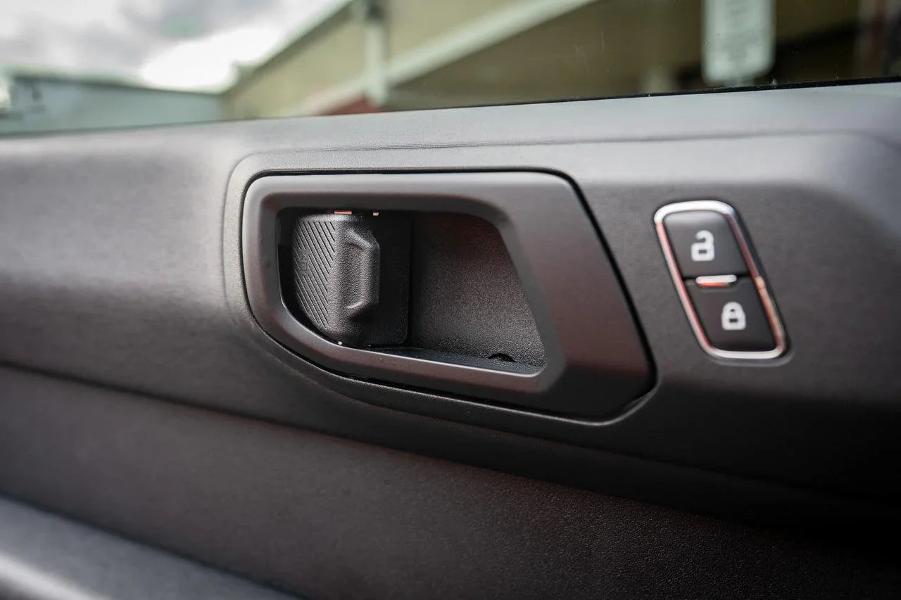 Solid Color Interior Door Handle Overlays (Printed Series) - 2021+ Bronco - 21BRNINTHANDLE-MB-21BRNINTHANDLE-GB-21BRNINTHANDLE-WHM-21BRNINTHANDLE-WHG-21BRNINTHANDLE-AMBM-  DRIVEN - 7