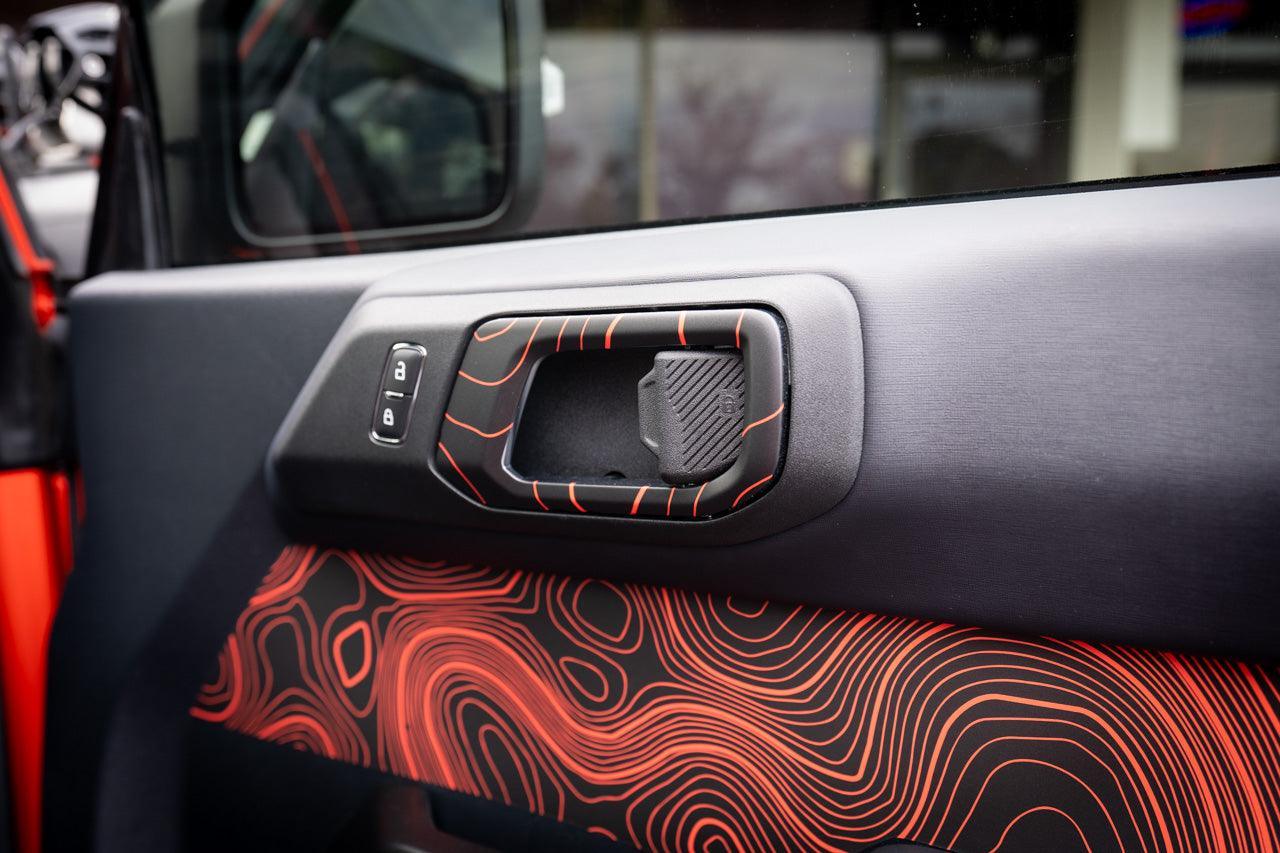 Topo Interior Door Handle Overlays - 2021+ Bronco - 21BRNINTHANDLE-TPAMBL-21BRNINTHANDLE-TPA51L-21BRNINTHANDLE-TPAZL-21BRNINTHANDLE-TPBOL-21BRNINTHANDLE-TPCGL-  DRIVEN - 7