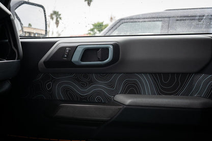 Solid Color Interior Door Handle Overlays (Printed Series) - 2021+ Bronco - 21BRNINTHANDLE-MB-21BRNINTHANDLE-GB-21BRNINTHANDLE-WHM-21BRNINTHANDLE-WHG-21BRNINTHANDLE-AMBM-  DRIVEN - 5