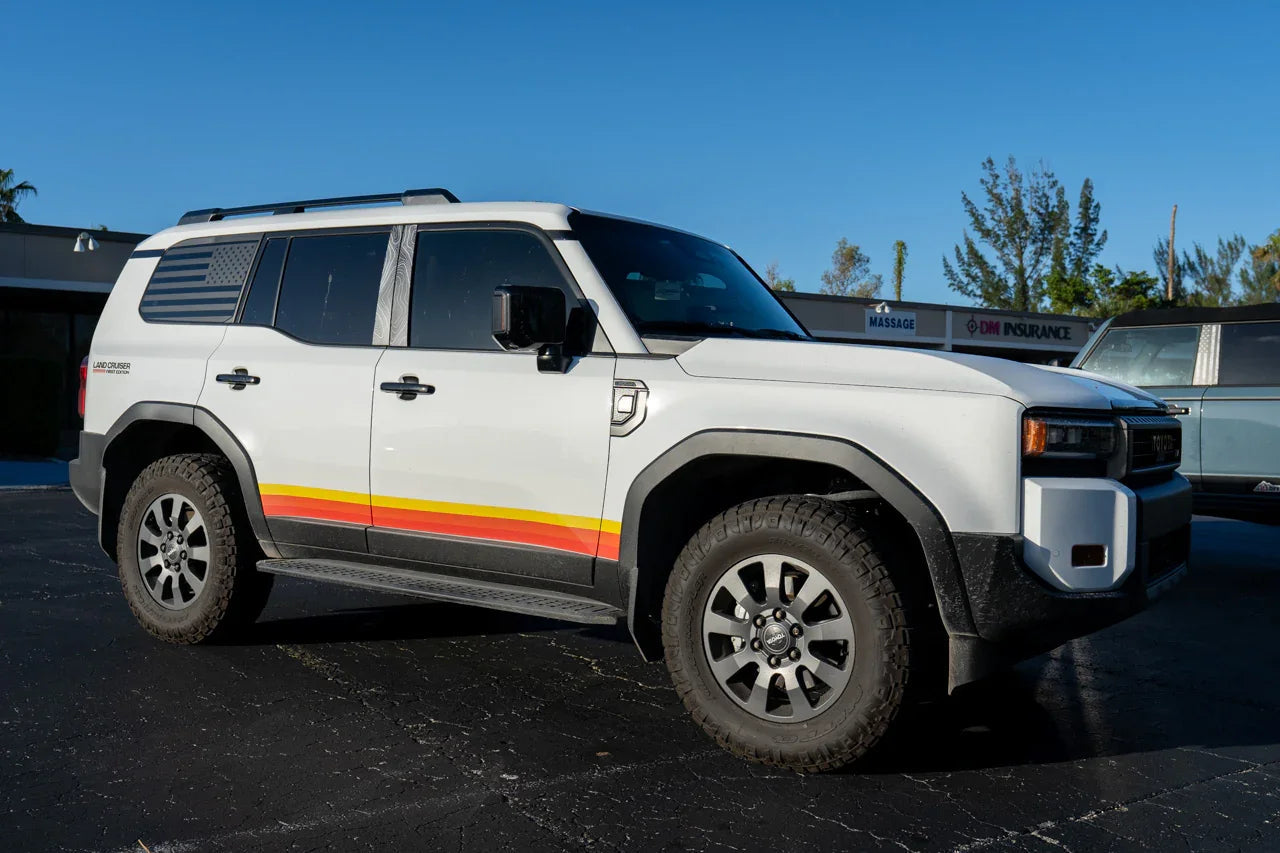 American Flag Rear Window Overlays - 2024+ Land Cruiser - 24LCFLAGRW-MB-24LCFLAGRW-GB-24LCFLAGRW-GD-24LCFLAGRW-RD-24LCFLAGRW-WH-  DRIVEN - 6