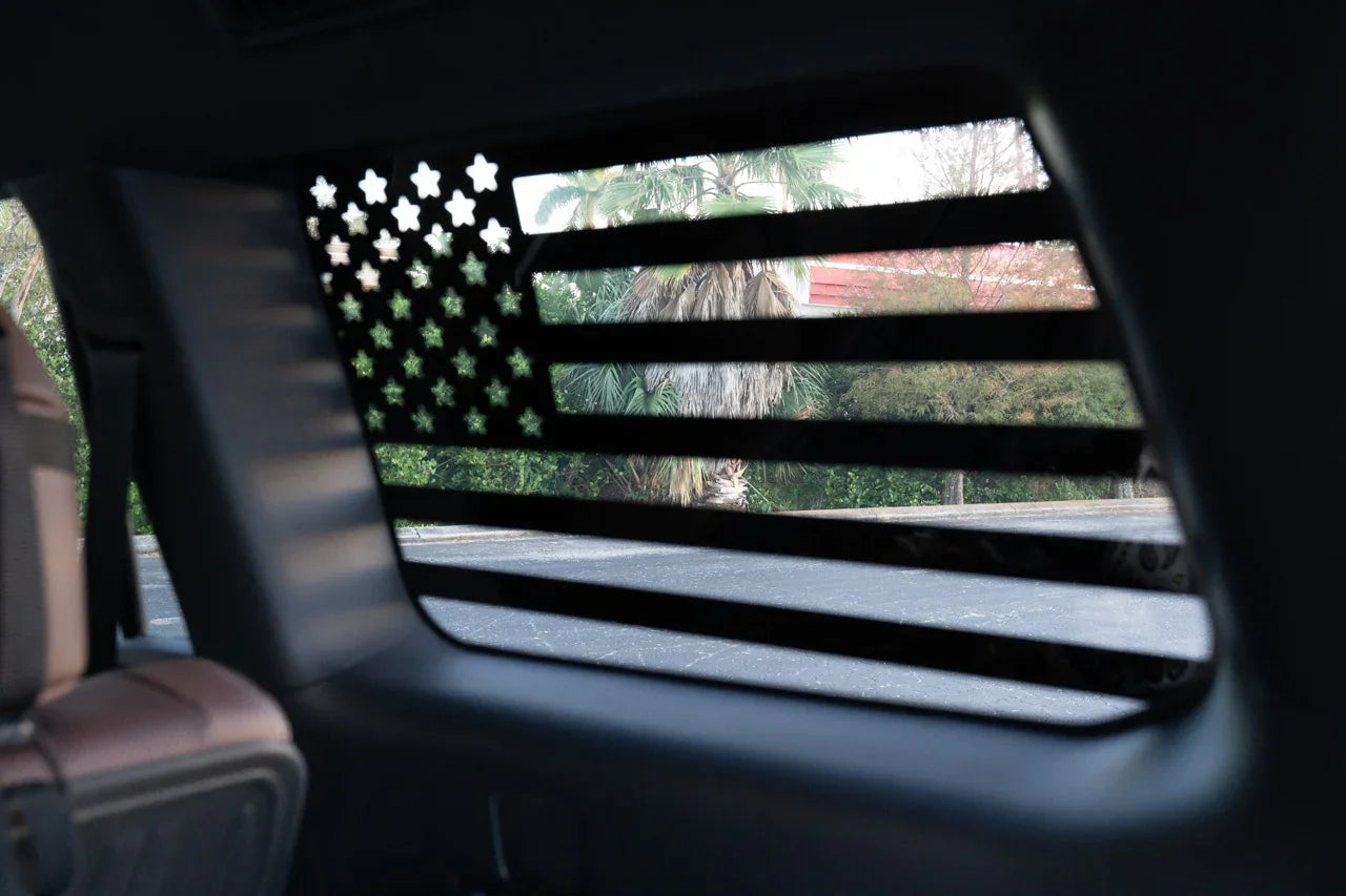 American Flag Rear Window Overlays - 2024+ Land Cruiser - 24LCFLAGRW-MB-24LCFLAGRW-GB-24LCFLAGRW-GD-24LCFLAGRW-RD-24LCFLAGRW-WH-  DRIVEN - 11