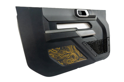 Topo Interior Lower Door Card Insert Overlays (Printed Series) - 2021+ Bronco 2 Door - 21BRNINTDRFL2-TPAMBL-21BRNINTDRFL2-TPA51L-21BRNINTDRFL2-TPAZL-21BRNINTDRFL2-TPBOL-21BRNINTDRFL2-TPCGL-  DRIVEN - 1