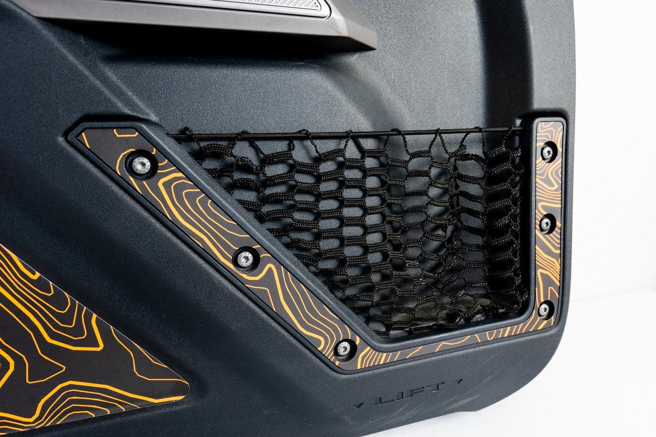 Topo Front Door Net Trim Overlay Kit (Printed Series) - 2021+ Bronco - 21BRNFTNET-TPAMBL-21BRNFTNET-TPA51L-21BRNFTNET-TPAZL-21BRNFTNET-TPCGL-21BRNFTNET-TPCBNL-  DRIVEN - 1