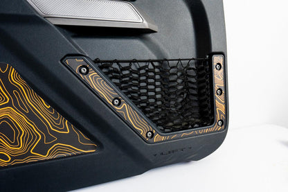 Topo Front Door Net Trim Overlay Kit (Printed Series) - 2021+ Bronco - 21BRNFTNET-TPAMBL-21BRNFTNET-TPA51L-21BRNFTNET-TPAZL-21BRNFTNET-TPCGL-21BRNFTNET-TPCBNL-  DRIVEN - 4