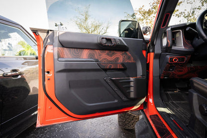 Topo Interior Front Door Grab Handle Overlay Kit (Printed + Laser Series) - 2021+ Bronco - 21BRNGRABFRDR-TPAMBL-21BRNGRABFRDR-TPA51L-21BRNGRABFRDR-TPAZL-21BRNGRABFRDR-TPCGL-21BRNGRABFRDR-TPCBNL-  DRIVEN - 3