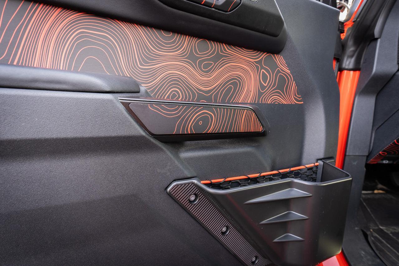 Topo Interior Front Door Grab Handle Overlay Kit (Printed + Laser Series) - 2021+ Bronco - 21BRNGRABFRDR-TPAMBL-21BRNGRABFRDR-TPA51L-21BRNGRABFRDR-TPAZL-21BRNGRABFRDR-TPCGL-21BRNGRABFRDR-TPCBNL-  DRIVEN - 4