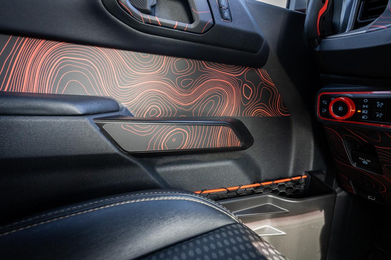 Topo Interior Front Door Grab Handle Overlay Kit (Printed + Laser Series) - 2021+ Bronco - 21BRNGRABFRDR-TPAMBL-21BRNGRABFRDR-TPA51L-21BRNGRABFRDR-TPAZL-21BRNGRABFRDR-TPCGL-21BRNGRABFRDR-TPCBNL-  DRIVEN - 9