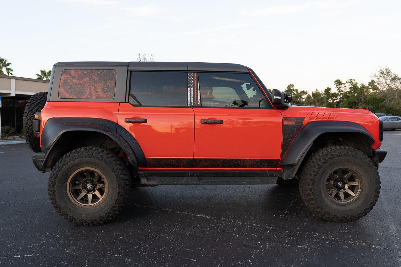 Topo Hardtop Side Window Overlays - 2021+ Bronco 4 Door - 21BRONCO4DRHDTP-TPAMB-21BRONCO4DRHDTPP-TPAMB-21BRONCO4DRHDTP-TPA51L-21BRONCO4DRHDTPP-TPA51L-21BRONCO4DRHDTP-TPAZL-  DRIVEN - 4