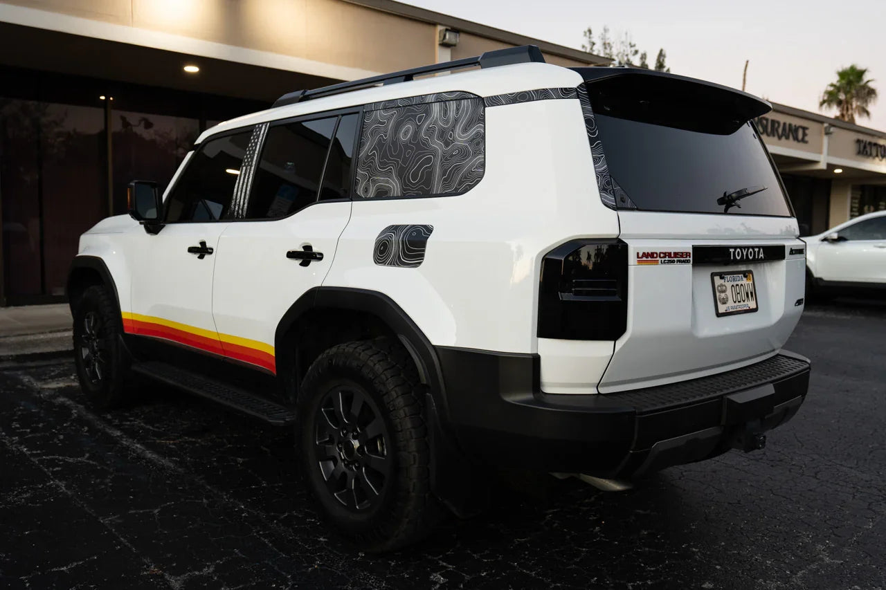 Topographic Rear Trim Overlays (6pcs) - 2024+ Land Cruiser / GX 550 - 24LC250RTRIM6PC-WH-24LC250RTRIM6PC-ARG-24LC250RTRIM6PC-CBNG-24LC250RTRIM6PC-CG-24LC250RTRIM6PC-DS-  DRIVEN - 3