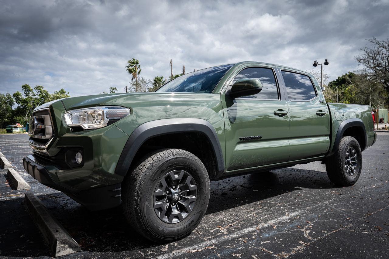 Distressed American Flag Front Sidemarker Overlays - 2016-2023 Tacoma Halogen - 16TACONCOSMFRDS-DAFH-  DRIVEN - 3