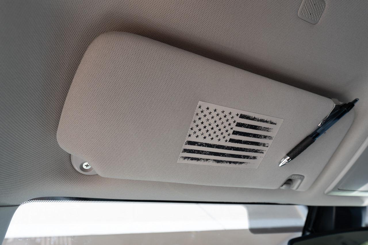 Sun Visor Airbag Label Distressed American Flag Overlays - 2016-2023 Tacoma - 16TACOAIRBAG-DAF-16TACOAIRBAG-DAFTBL-16TACOAIRBAG-DAFTRL-  DRIVEN - 1