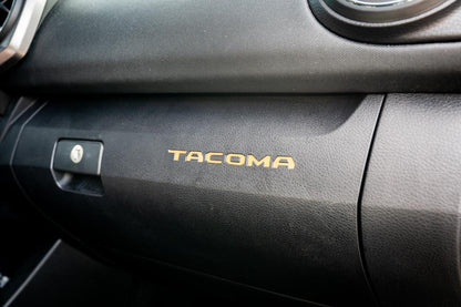 Glove Box "TACOMA" Logo Inlays (Standard Series) - 2016-2023 Tacoma - 16TACOGLOVEINLAY-BO-16TACOGLOVEINLAY-BG-16TACOGLOVEINLAY-RD-16TACOGLOVEINLAY-WH-16TACOGLOVEINLAY-BL-  DRIVEN - 4