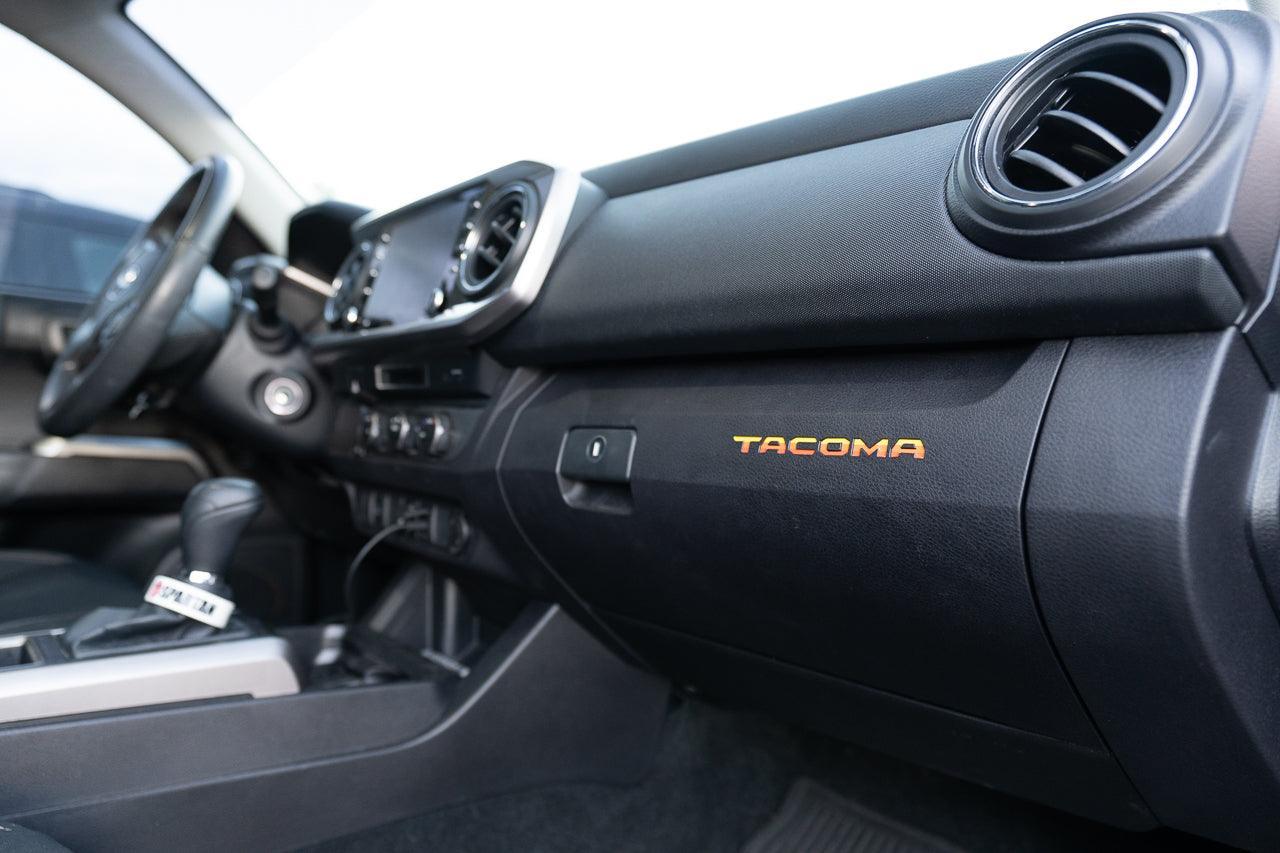 Glove Box "TACOMA" Logo Inlays (Printed Series) - 2016-2023 Tacoma - 16TACOGLOVEINLAYPT-TRD-  DRIVEN - 2
