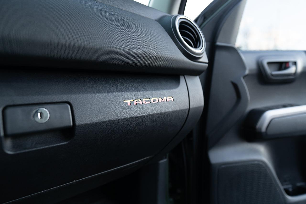 Glove Box "TACOMA" Logo Inlays (Printed Series) - 2016-2023 Tacoma - 16TACOGLOVEINLAYPT-TRD-  DRIVEN - 3
