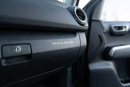 Glove Box "TACOMA" Logo Inlays (Printed Series) - 2016-2023 Tacoma - 16TACOGLOVEINLAYPT-TRD-  DRIVEN - 3