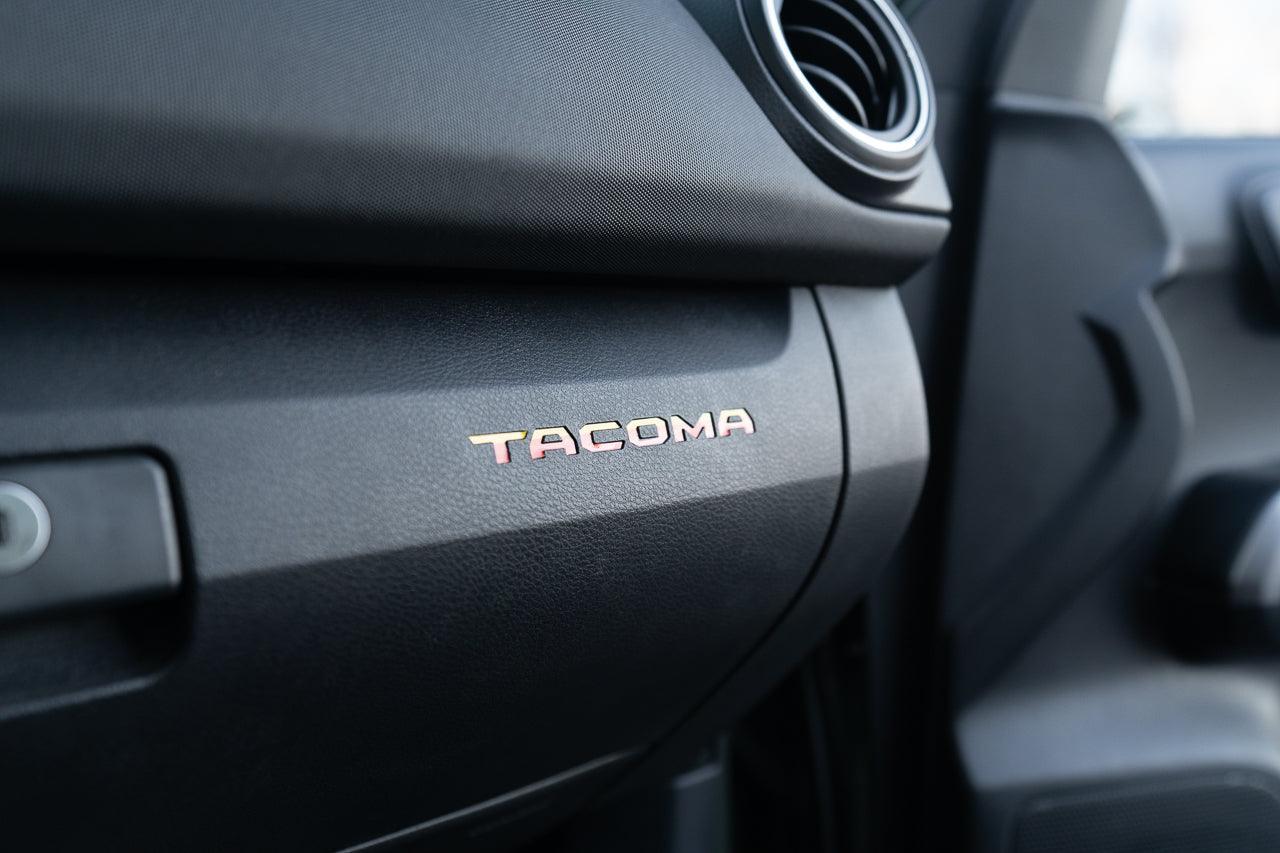 Glove Box "TACOMA" Logo Inlays (Printed Series) - 2016-2023 Tacoma - 16TACOGLOVEINLAYPT-TRD-  DRIVEN - 4