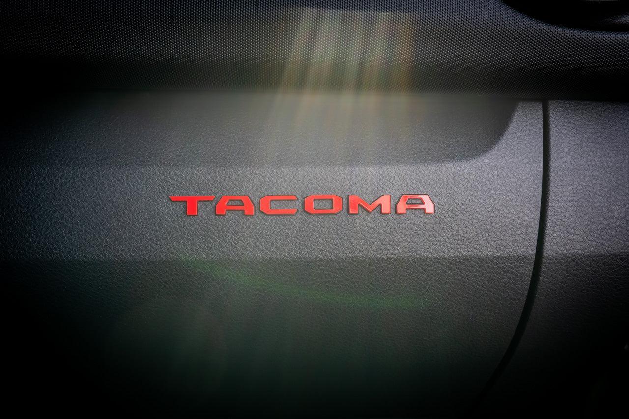 Glove Box "TACOMA" Acrylic Logo Inlays (Laser Series) - 2016-2023 Tacoma - 16TACOGLOVEINLAYLSR-BK-16TACOGLOVEINLAYLSR-RD-  DRIVEN - 9