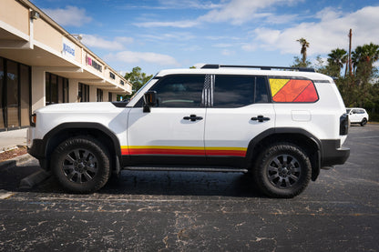 TRD Style Topographic Rear Window Overlays - 2024+ Land Cruiser - 24LCRWTRD-  DRIVEN - 2