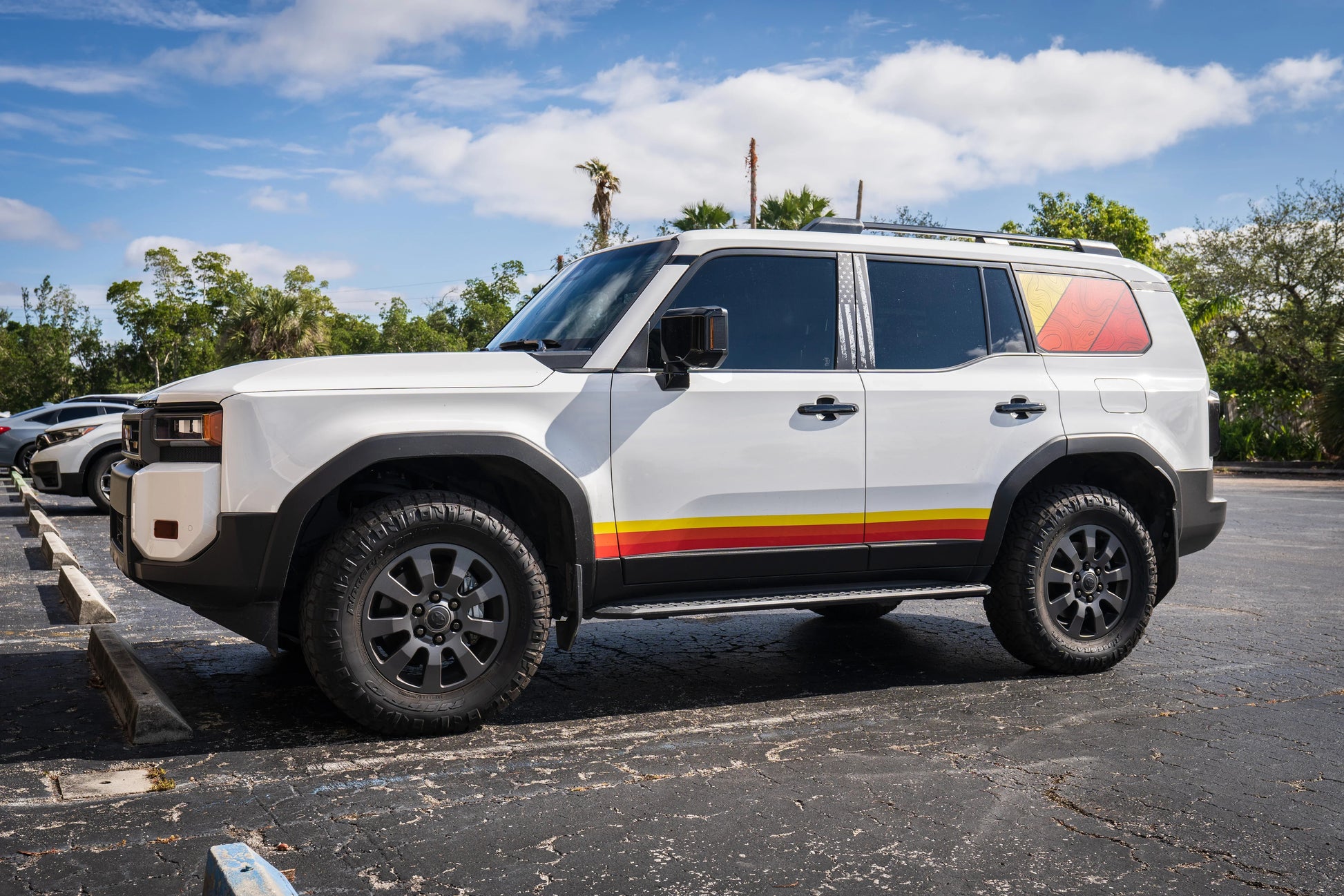 TRD Style Topographic Rear Window Overlays - 2024+ Land Cruiser - 24LCRWTRD-  DRIVEN - 3