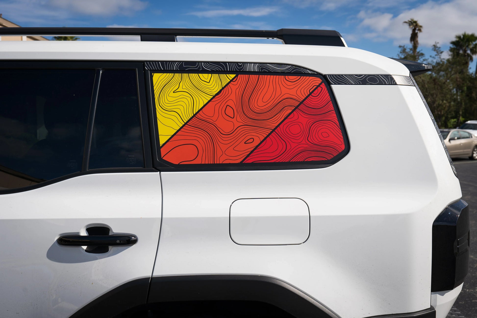 TRD Style Topographic Rear Window Overlays - 2024+ Land Cruiser - 24LCRWTRD-  DRIVEN - 1