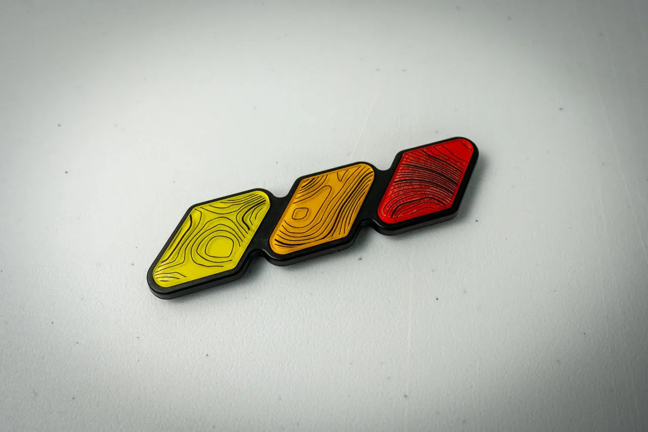 StickerFab Tri Color TRD Style Grille Emblem Version 2- 2024+ Tacoma / 2025+ 4Runner - 254SR5TRIBAR-ORANGE-254SR5TRIBAR-ORANGETP-sku-51541991063871-254SR5TRIBAR-SURFTP-  DRIVEN - 14