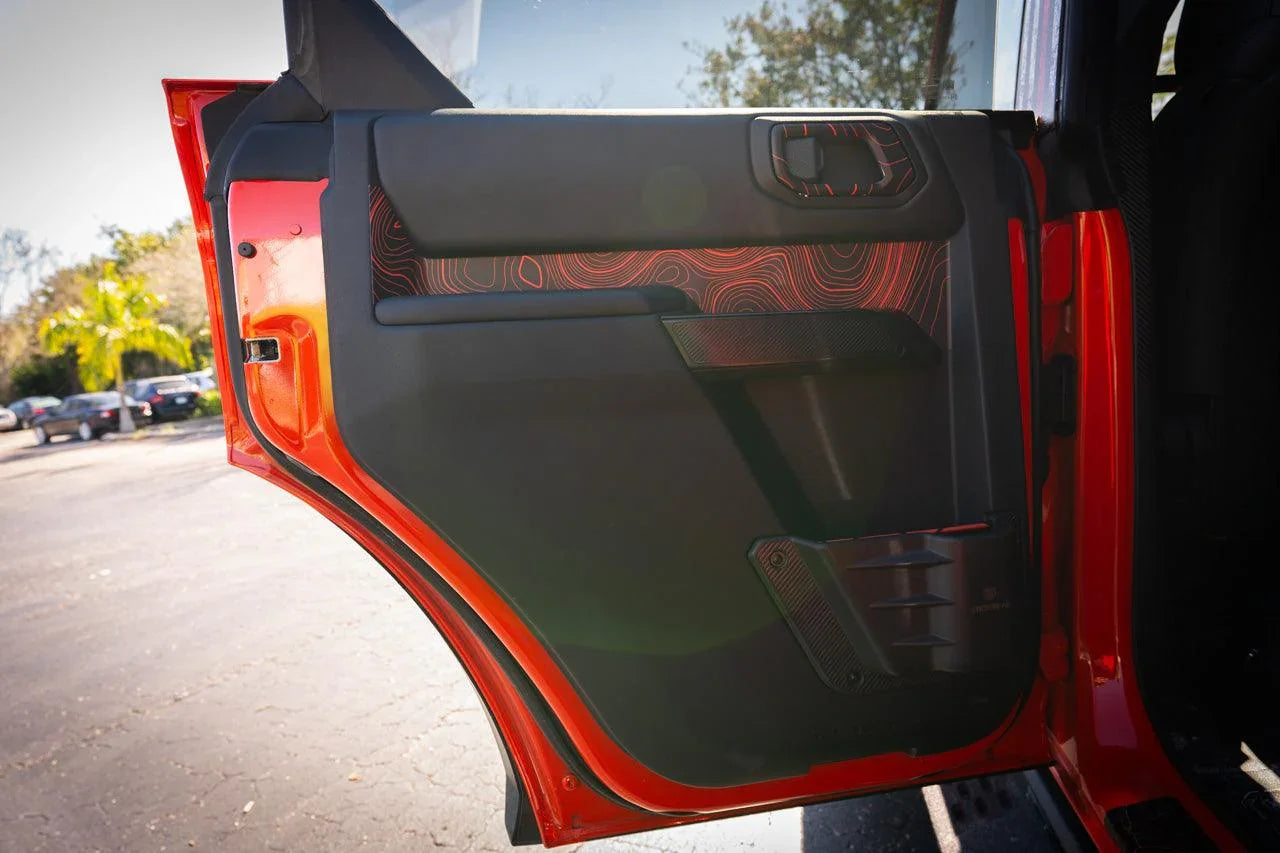 Topo Rear Interior Upper Door Card Insert Overlays (Printed Series) - 2021+ Bronco 4 Door - 21BRNINTDRRU-TPAMBL-21BRNINTDRRU-TPA51L-21BRNINTDRRU-TPAZL-21BRNINTDRRU-TPCGL-21BRNINTDRRU-TPCBNL-  DRIVEN - 10