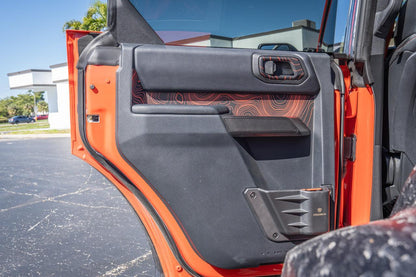 Topo Rear Interior Upper Door Card Insert Overlays (Printed Series) - 2021+ Bronco 4 Door - 21BRNINTDRRU-TPAMBL-21BRNINTDRRU-TPA51L-21BRNINTDRRU-TPAZL-21BRNINTDRRU-TPCGL-21BRNINTDRRU-TPCBNL-  DRIVEN - 5