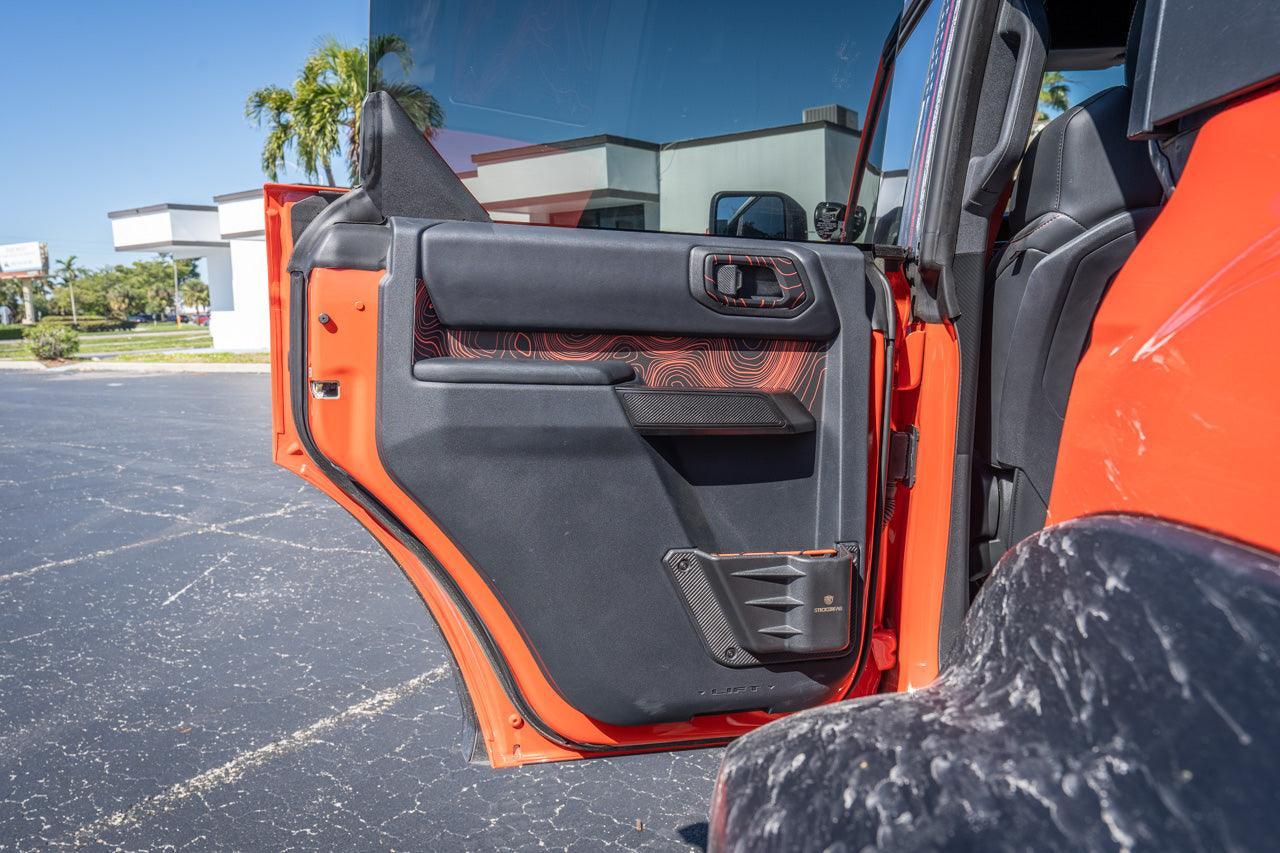 Topo Rear Interior Upper Door Card Insert Overlays (Printed Series) - 2021+ Bronco 4 Door - 21BRNINTDRRU-TPAMBL-21BRNINTDRRU-TPA51L-21BRNINTDRRU-TPAZL-21BRNINTDRRU-TPCGL-21BRNINTDRRU-TPCBNL-  DRIVEN - 6