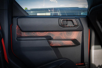 Topo Interior Rear Door Grab Handle Overlay Kit (Printed Series) - 2021+ Bronco 4 Door - 21BRNGRAB4RDR-TPAMBL-21BRNGRAB4RDR-TPA51L-21BRNGRAB4RDR-TPAZL-21BRNGRAB4RDR-TPCGL-21BRNGRAB4RDR-TPCBNL-  DRIVEN - 3