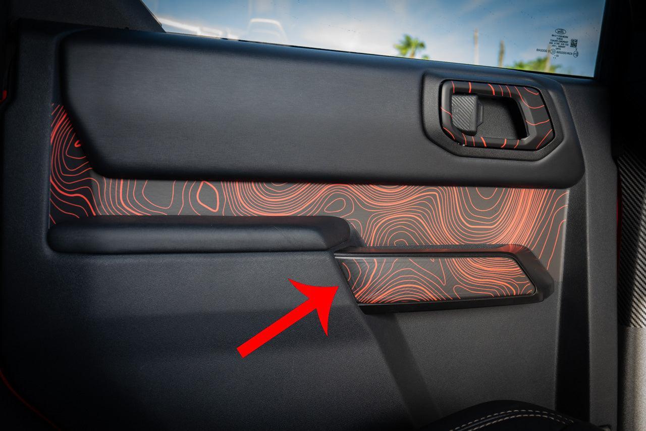 Topo Interior Rear Door Grab Handle Overlay Kit (Printed Series) - 2021+ Bronco 4 Door - 21BRNGRAB4RDR-TPAMBL-21BRNGRAB4RDR-TPA51L-21BRNGRAB4RDR-TPAZL-21BRNGRAB4RDR-TPCGL-21BRNGRAB4RDR-TPCBNL-  DRIVEN - 1
