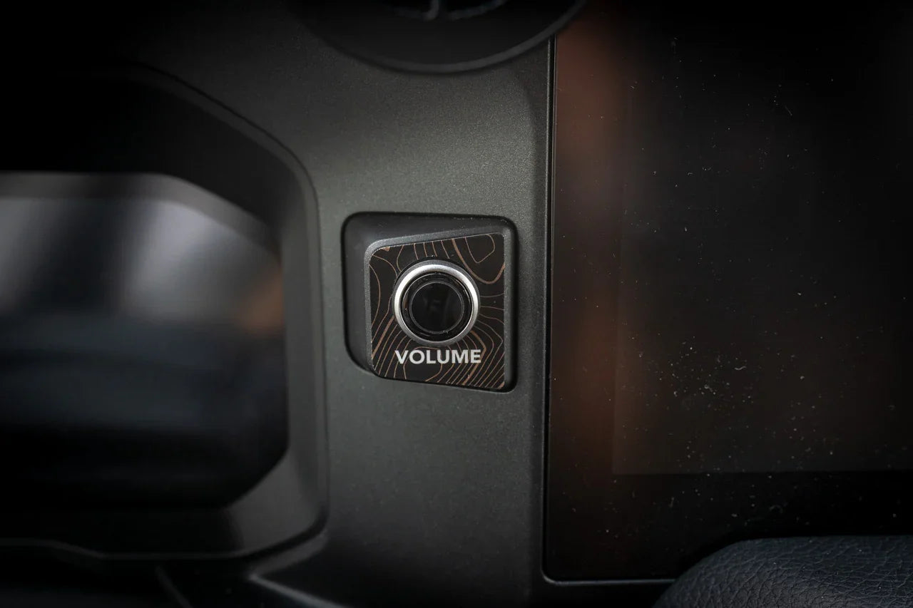 Topographic Volume Button Trim Cover - 2024+ Land Cruiser - 24LC250-VOL-TP.WH-24LC250-VOL-TP.JA-24LC250-VOL-TP.HB-24LC250-VOL-TP.VB-24LC250-VOL-TP.AG-  DRIVEN - 3