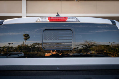 American Flag Rear Window Overlay - 2024+ Ranger w/ Small Center Rear Window - 24RANGERRW-FL-  DRIVEN - 6