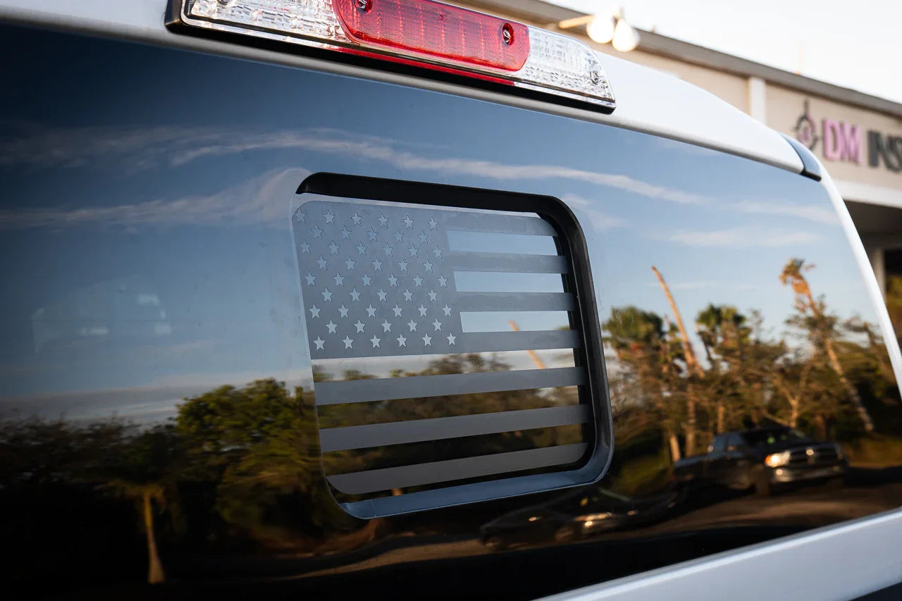American Flag Rear Window Overlay - 2024+ Ranger w/ Small Center Rear Window - 24RANGERRW-FL-  DRIVEN - 7