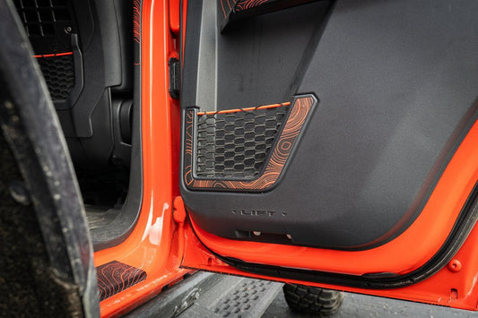 Topo Rear Door Net Trim Overlay Kit (Printed Series) - 2021+ Bronco - 21BRNFTNET-TPAMBL-21BRNFTNET-TPA51L-21BRNFTNET-TPAZL-21BRNFTNET-TPCGL-21BRNFTNET-TPCBNL-  DRIVEN - 1