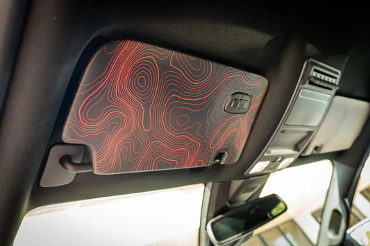 Topographic Interior Sun Visor Overlays - 2024+ Ranger Raptor (with Homelink) - 24RANGERVISORFULL-TPAMBL-24RANGERVISORFULL-TPA51L-24RANGERVISORFULL-TPAZL-24RANGERVISORFULL-TPBOL-24RANGERVISORFULL-TPCGL-  DRIVEN - 1