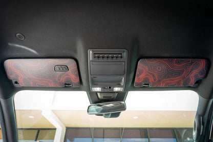 Topographic Interior Sun Visor Overlays - 2024+ Ranger Raptor (with Homelink) - 24RANGERVISORFULL-TPAMBL-24RANGERVISORFULL-TPA51L-24RANGERVISORFULL-TPAZL-24RANGERVISORFULL-TPBOL-24RANGERVISORFULL-TPCGL-  DRIVEN - 4
