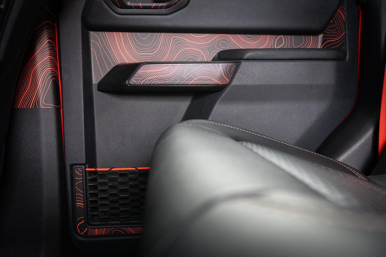 Topo Rear Door Net Trim Overlay Kit (Printed Series) - 2021+ Bronco - 21BRNFTNET-TPAMBL-21BRNFTNET-TPA51L-21BRNFTNET-TPAZL-21BRNFTNET-TPCGL-21BRNFTNET-TPCBNL-  DRIVEN - 6