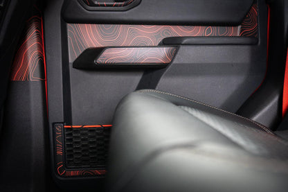 Topo Rear Door Net Trim Overlay Kit (Printed Series) - 2021+ Bronco - 21BRNFTNET-TPAMBL-21BRNFTNET-TPA51L-21BRNFTNET-TPAZL-21BRNFTNET-TPCGL-21BRNFTNET-TPCBNL-  DRIVEN - 6